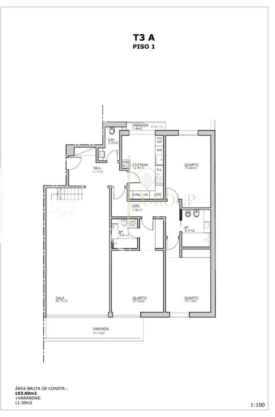 Apartamento T3 para Venda em Carcavelos e Parede Foto 42