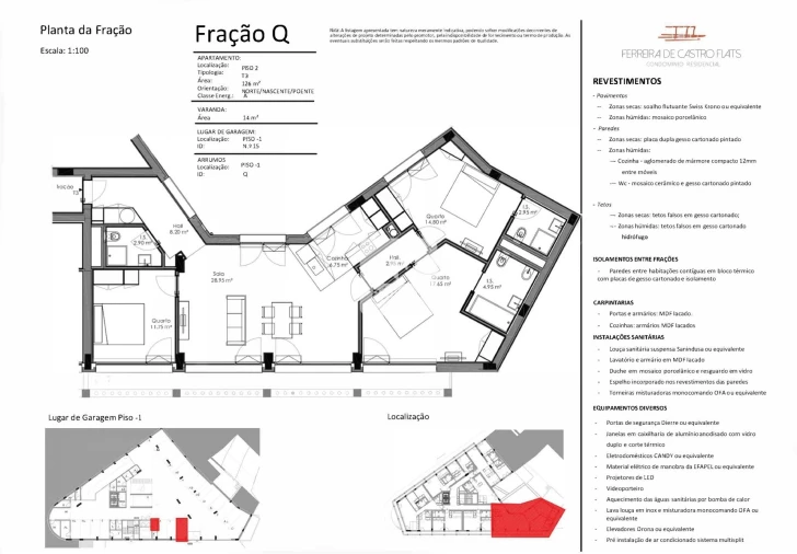 Apartamento T3 para Venda em Bonfim Planta 1