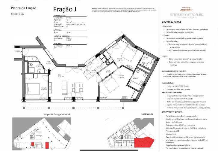 Apartamento T3 para Venda em Bonfim Planta 1