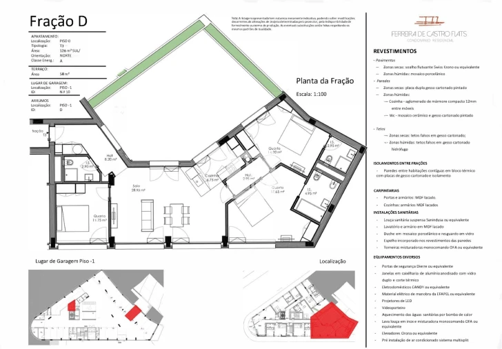 Apartamento T3 para Venda em Bonfim Planta 1