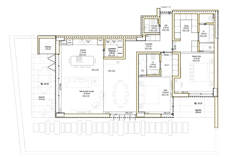 Apartamento T2 para Venda em São Martinho Planta 1