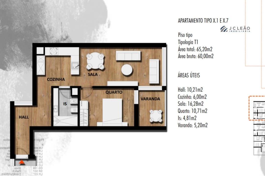 Apartamento T2 para Venda em Paranhos Planta 9