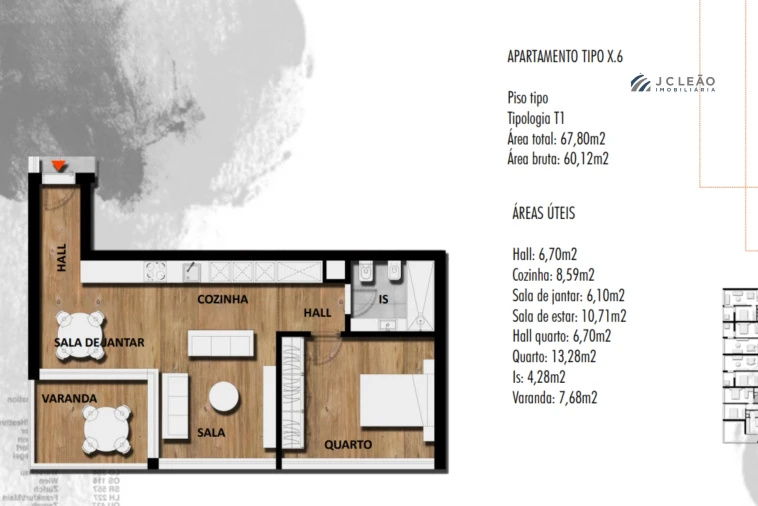 Apartamento T2 para Venda em Paranhos Planta 8
