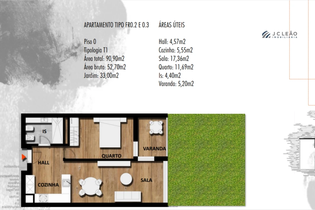 Apartamento T2 para Venda em Paranhos Planta 3