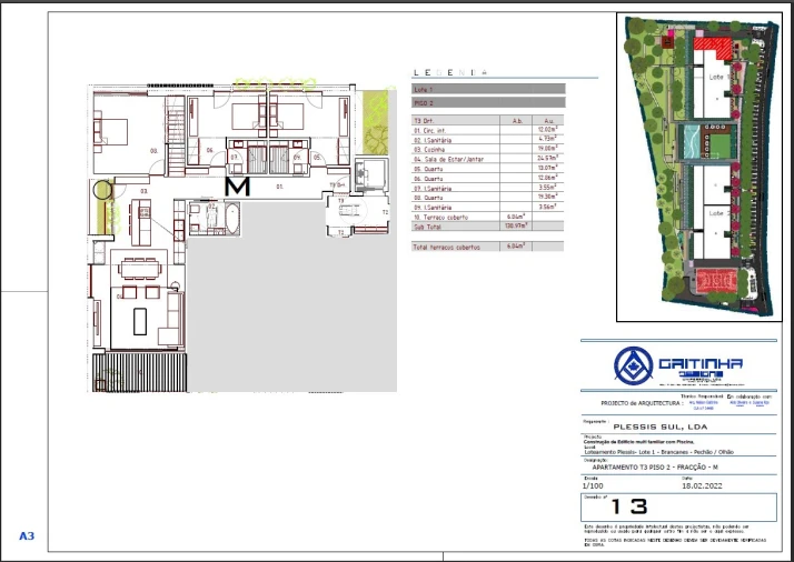 Apartamento T3 para Venda em Pechão Planta 1