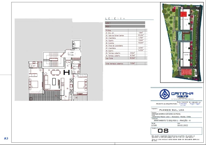 Apartamento T2 para Venda em Pechão Planta 1