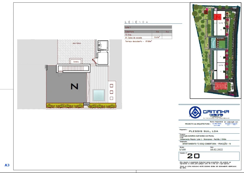 Apartamento T2 para Venda em Pechão Planta 2