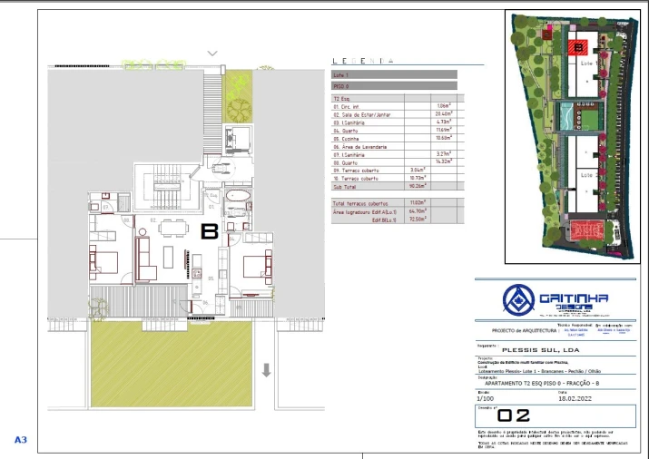 Apartamento T2 para Venda em Pechão Planta 1