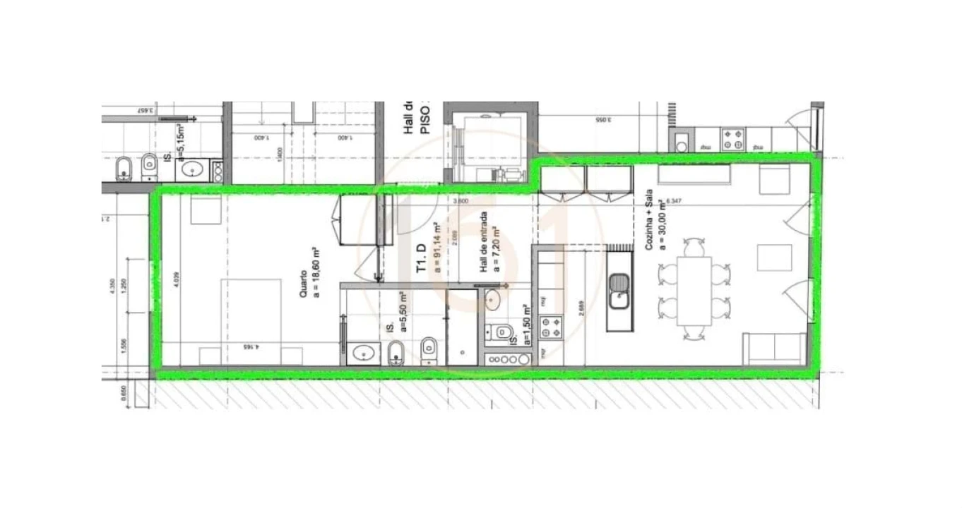 Apartamento T1 para Arrendamento em Cedofeita, Santo Ildefonso, Sé, Miragaia, São Nicolau e Vitória Foto 20