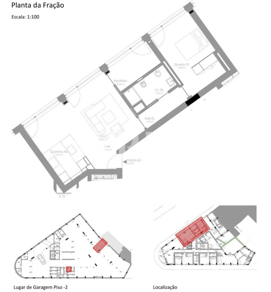 Apartamento T1 para Venda em Bonfim Planta 1