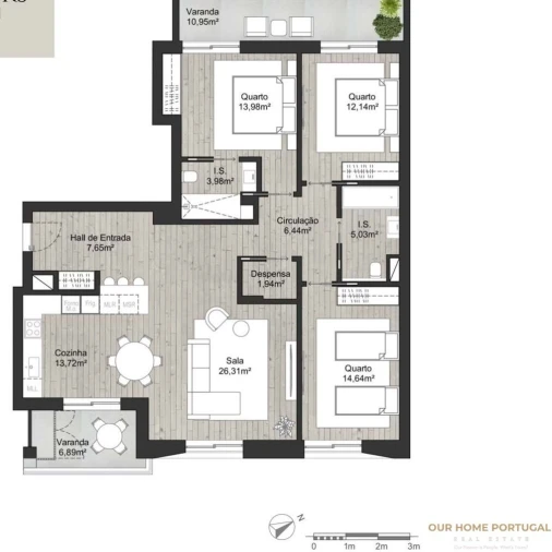 Apartamento T3 para Venda em Almancil Planta 1