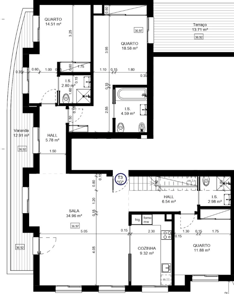 Apartamento T3 para Venda em Tavira (Santa Maria e Santiago) Planta 1