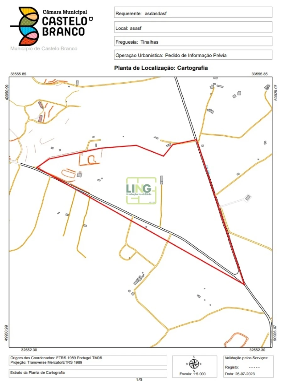 Terreno Agricola ou Rústico para Venda em Tinalhas Planta 1