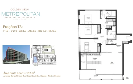 Apartamento T3 para Venda em Matosinhos e Leça da Palmeira
