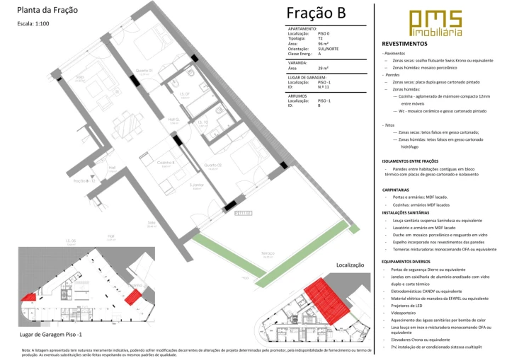 Apartamento T2 para Venda em Bonfim Planta 1
