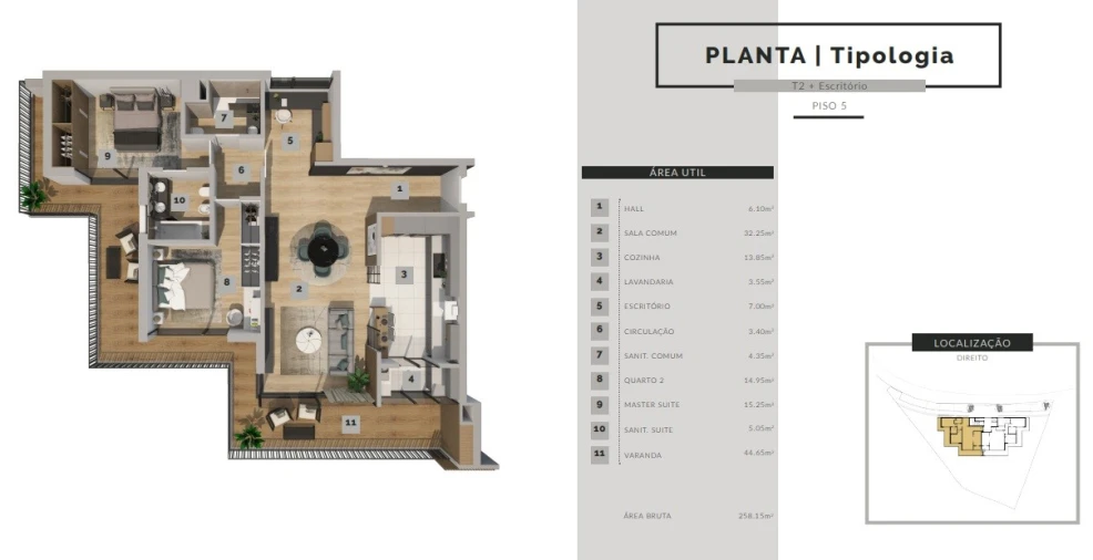 Apartamento T2 para Venda em São Martinho Planta 1