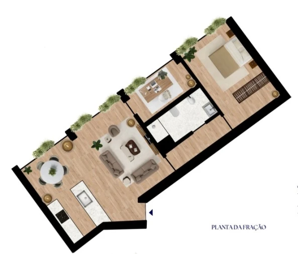 Apartamento T1 para Venda em Bonfim Planta 1
