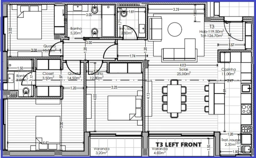 Apartamento T3 para Venda em Aguas Santas Planta 2