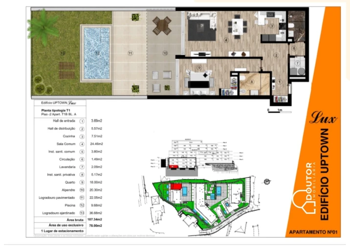 Apartamento T1 para Venda em Funchal (Santa Luzia) Planta 1