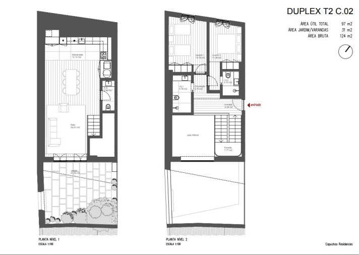 Apartamento T2 para Venda em Santo António Planta 1