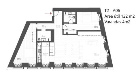 Apartamento T2 para Venda em Santo António