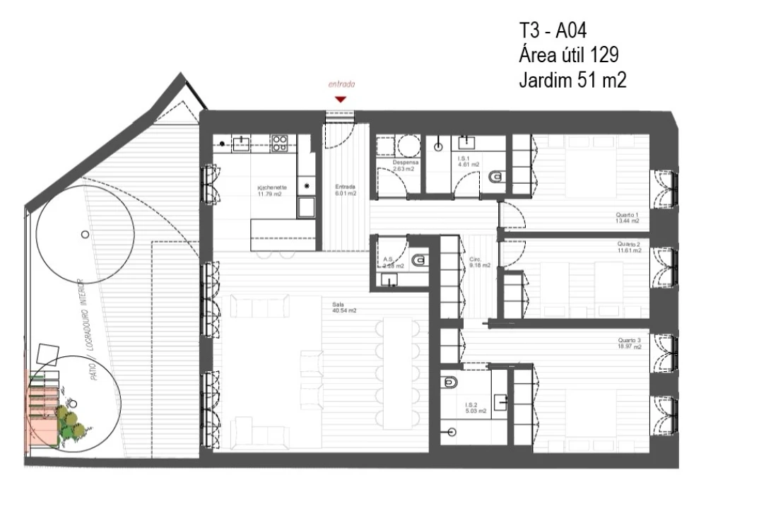Apartamento T3 para Venda em Santo António Foto 3