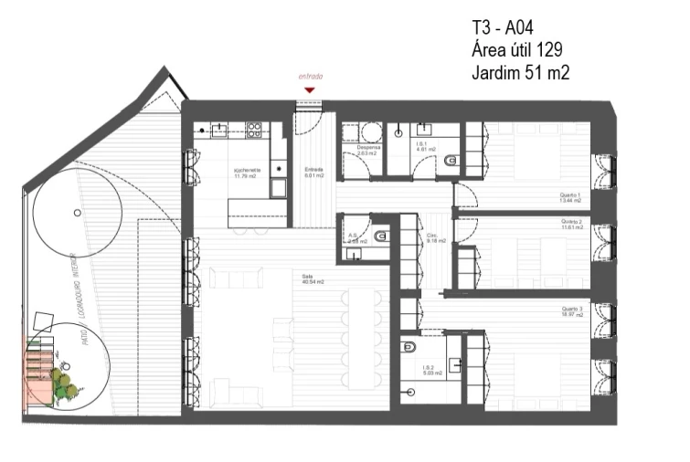 Apartamento T3 para Venda em Santo António Foto 3