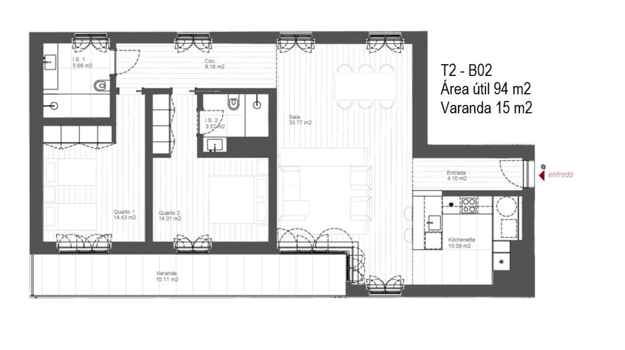 Apartamento T2 para Venda em Santo António Foto 2