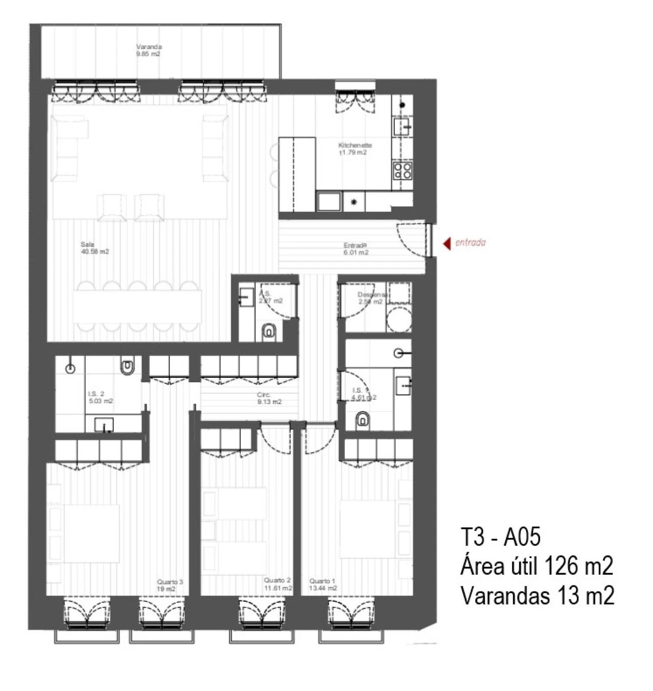Apartamento T3 para Venda em Santo António Foto 2
