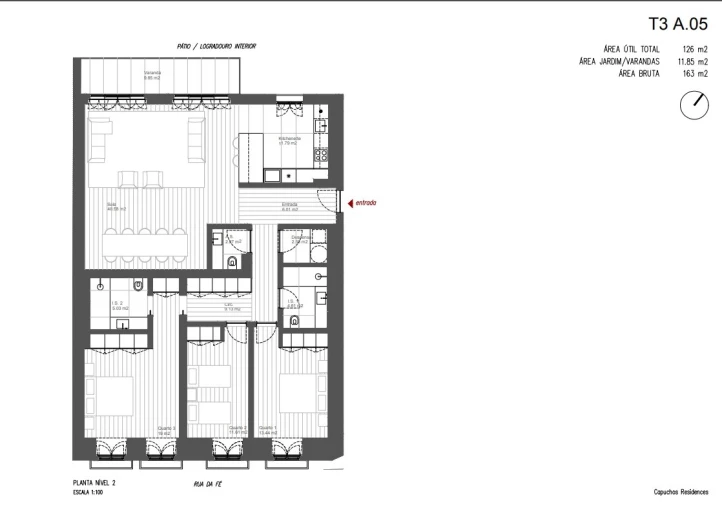 Apartamento T3 para Venda em Santo António Planta 1