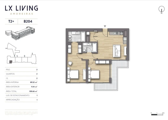 Apartamento T2 para Venda em Campolide Planta 1