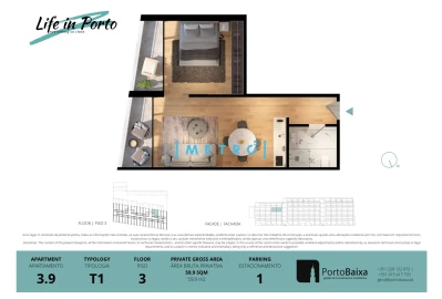 Apartamento T1 para Venda em Cedofeita, Santo Ildefonso, Sé, Miragaia, São Nicolau e Vitória