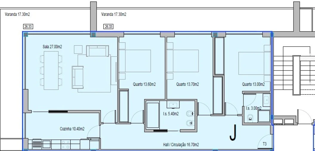 Apartamento T3 para Venda em Santa Maria Maior e Monserrate e Meadela Planta 1