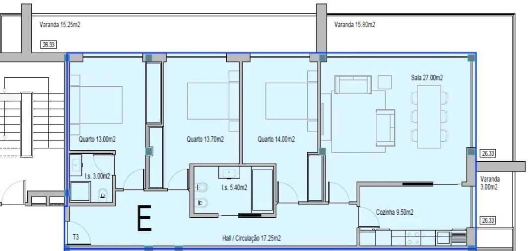 Apartamento T3 para Venda em Santa Maria Maior e Monserrate e Meadela Planta 2