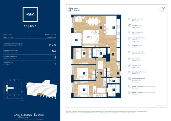Apartamento T3 para Venda em Campanhã Planta 1