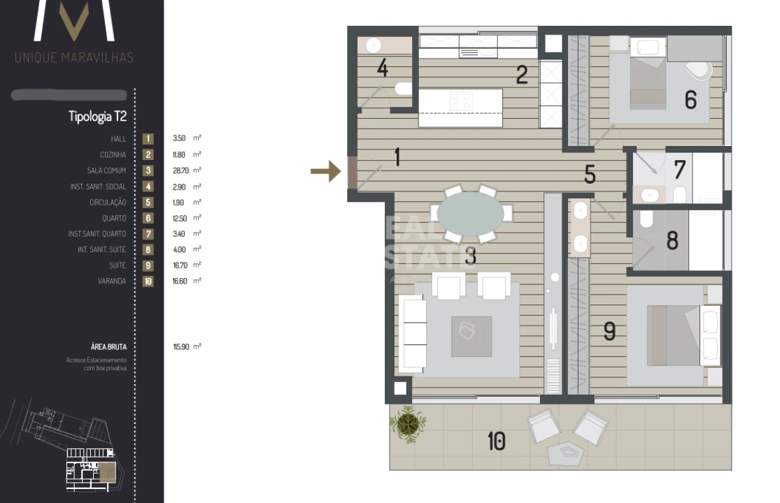 Apartamento T2 para Arrendamento em Funchal (São Pedro) Foto 37