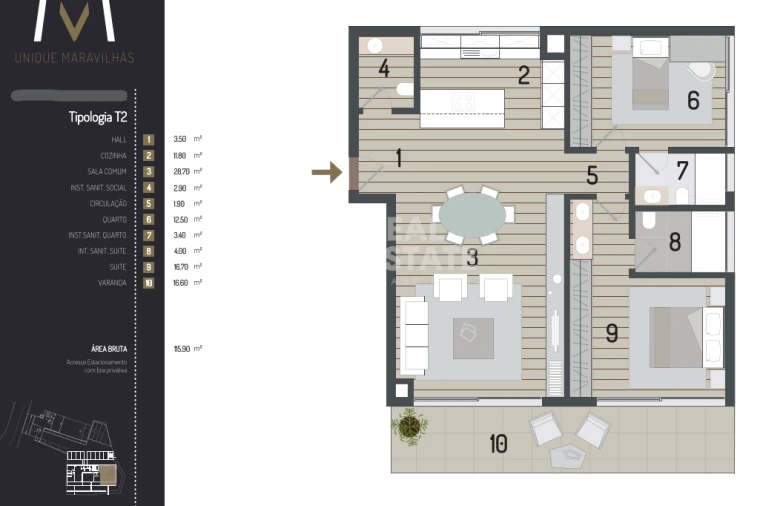 Apartamento T2 para Arrendamento em Funchal (São Pedro) Foto 37