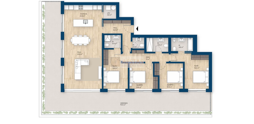 Apartamento T4 para Venda em Canidelo Foto 42