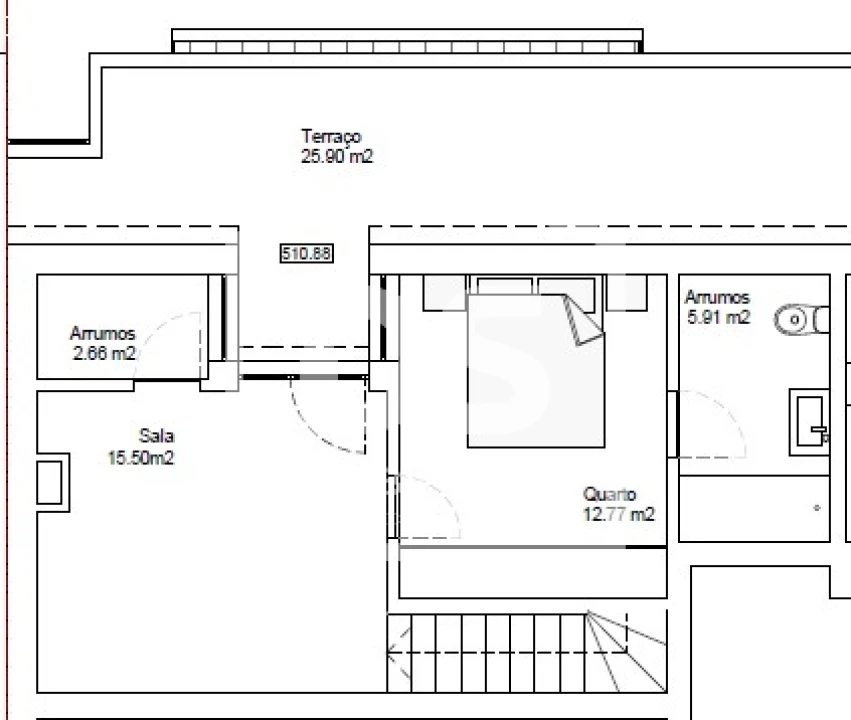 Apartamento T1 para Venda em Ranhados Planta 2