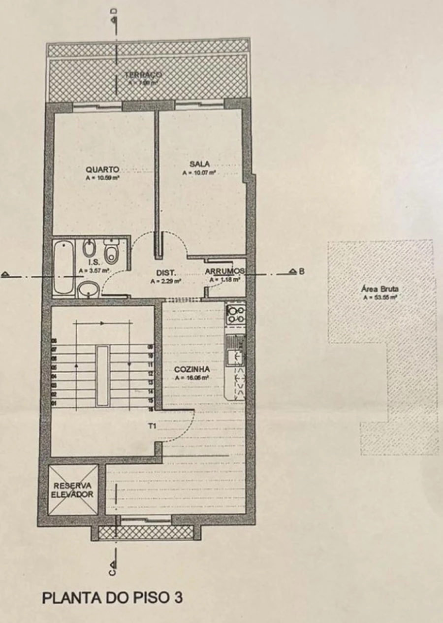 Apartamento T3 para Venda em Monte Gordo Planta 1