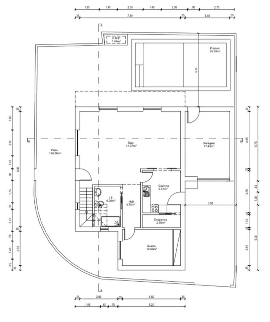 Moradia T4 para Venda em Altura Planta 1