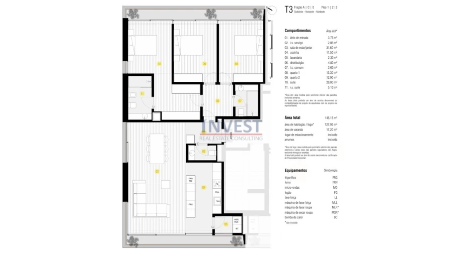 Apartamento T3 para Venda em Canidelo Foto 9