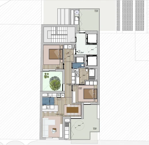 Apartamento T2 para Venda em Mafamude e Vilar do Paraíso Planta 1