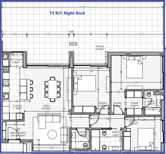 Apartamento T3 para Venda em Aguas Santas Planta 1