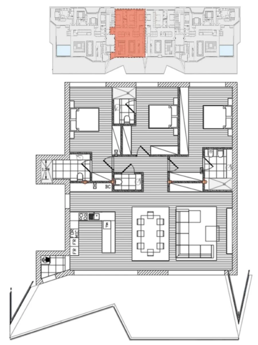 Apartamento T3 para Venda em Santa Maria Maior e Monserrate e Meadela Planta 1