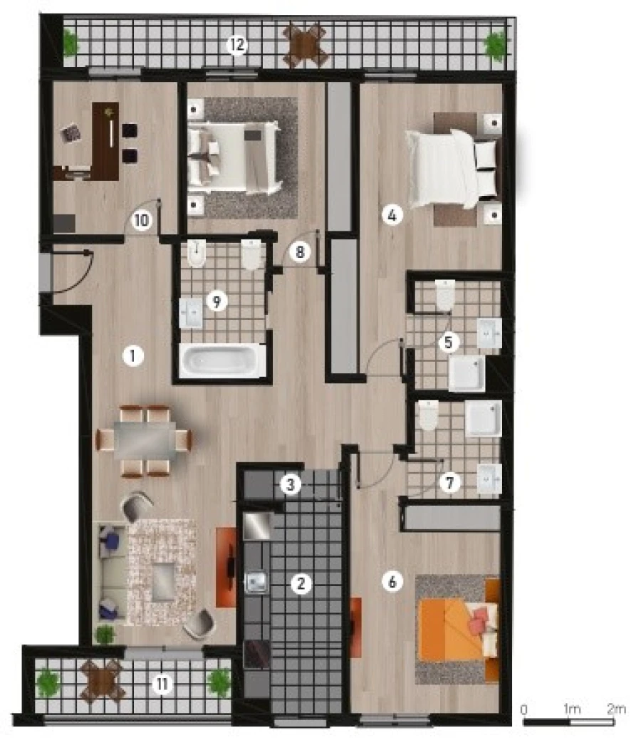 Apartamento T3 para Venda em Funchal (Se) Planta 1