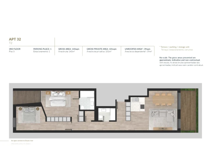 Apartamento T2 para Venda em Santa Marinha e São Pedro da Afurada Planta 1