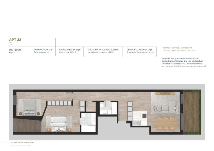 Apartamento T2 para Venda em Santa Marinha e São Pedro da Afurada Planta 1