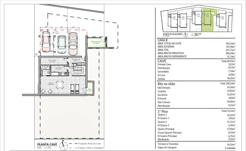 Moradia T4 para Venda em Cascais e Estoril Planta 1