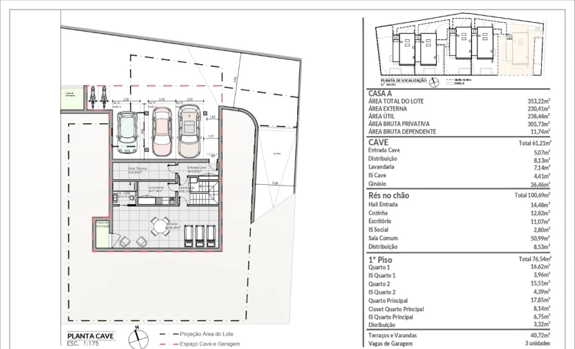 Moradia T4 para Venda em Cascais e Estoril Planta 1